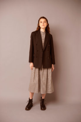 Tailored double jacket / Glen check shirt dress