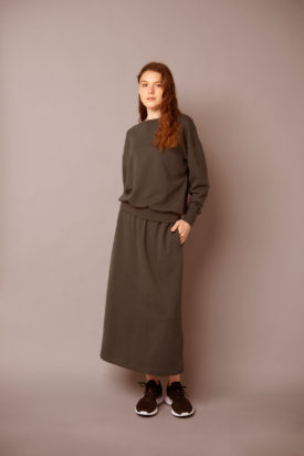 Cotton jersey pullover / Cotton jersey tight skirt