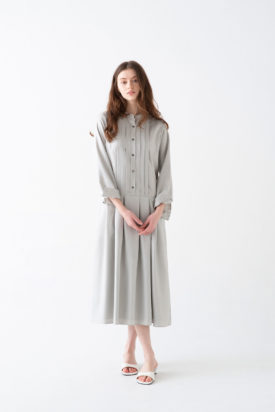 Satin stand collar dress