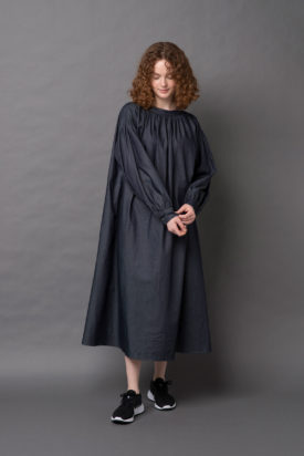 4oz denim gather dress