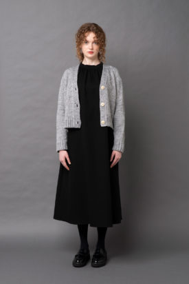 Roving yarn cardigan / Cotton wool twill dress